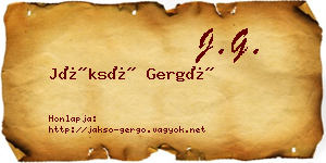 Jáksó Gergő névjegykártya